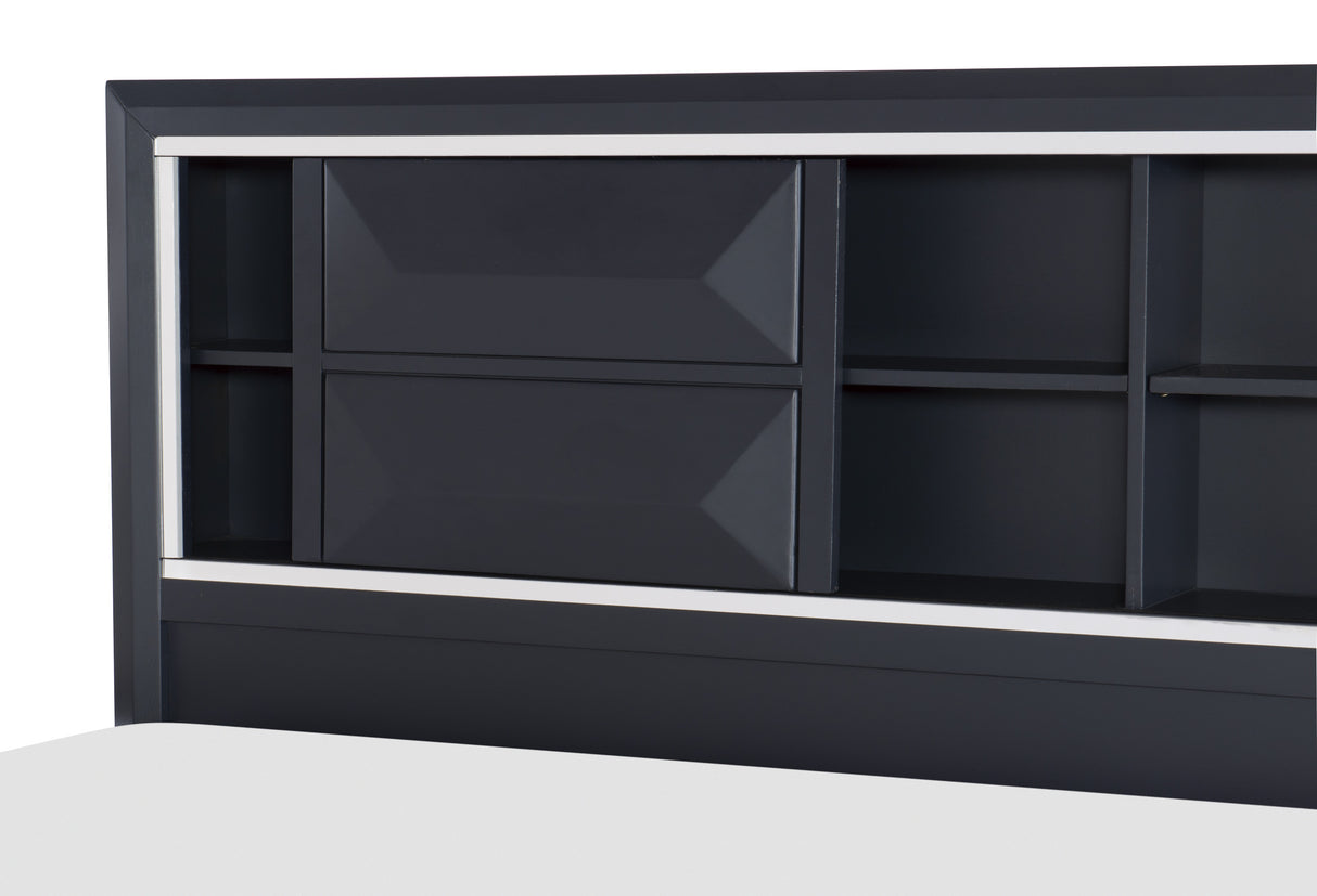 Rosemont Midnight Blue 5-Piece Bedroom Set (Queen Bed, Nightstand, Dresser, Mirror, Chest) from Homelegance - Luna Furniture
