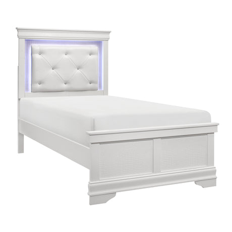 Logandale Brown Queen Platform Bed with Footboard Storage from Homelegance - Luna Furniture