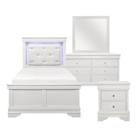 Logandale Brown Queen Platform Bed with Footboard Storage from Homelegance - Luna Furniture
