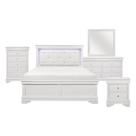 Lana White 4-Piece Bedroom Set (Queen Bed, Nightstand, Dresser, Mirror) from Homelegance - Luna Furniture