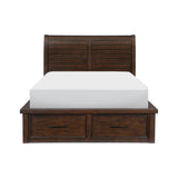 Logandale Antique Gray Eastern King Platform Bed with Storage Footboard and Side Rails from Homelegance - Luna Furniture