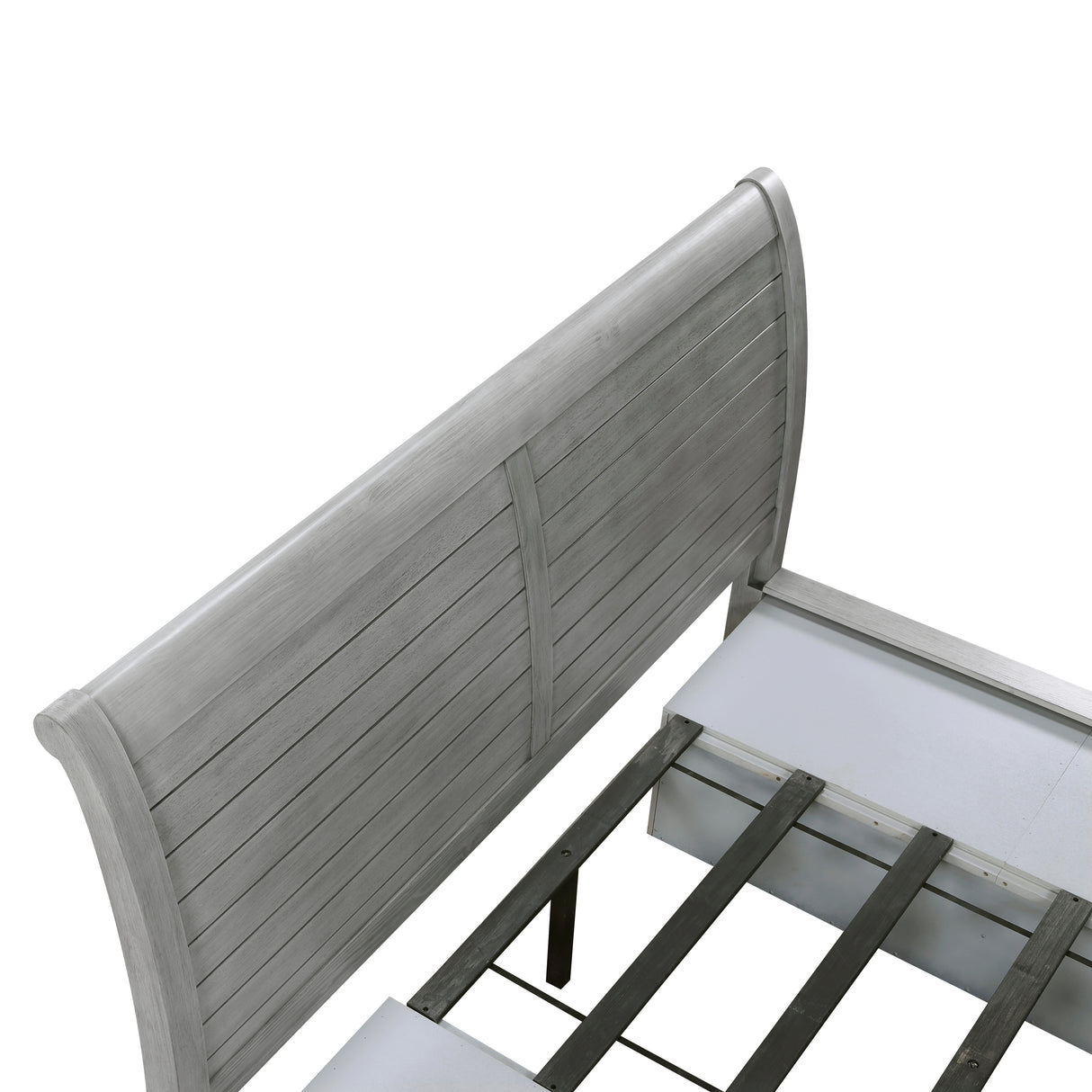 Logandale Antique Gray California King Platform Bed with Storage Footboard and Side Rails from Homelegance - Luna Furniture
