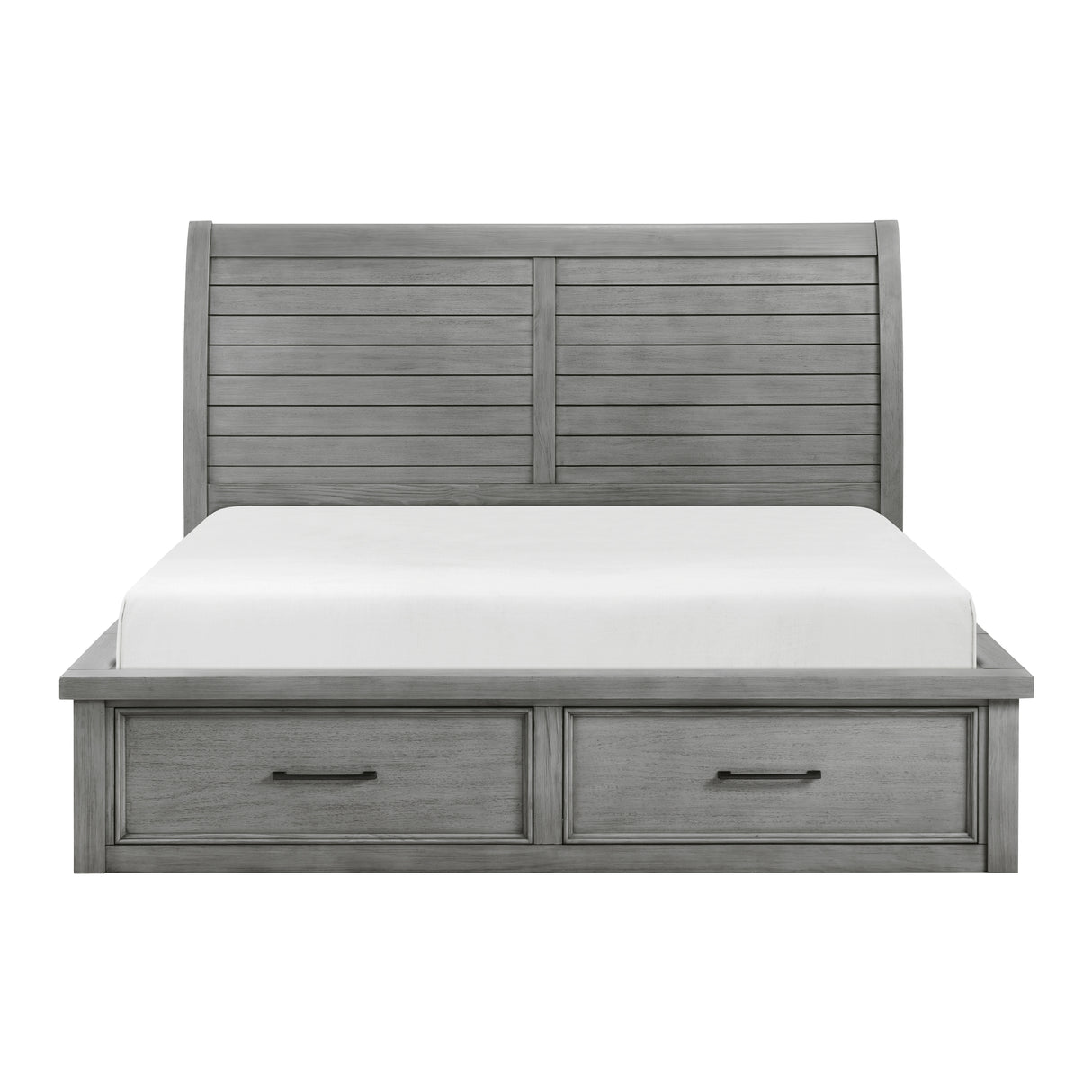 Logandale Antique Gray California King Platform Bed with Storage Footboard and Side Rails from Homelegance - Luna Furniture