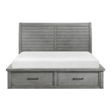 Logandale Antique Gray California King Platform Bed with Storage Footboard and Side Rails from Homelegance - Luna Furniture