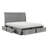Logandale Antique Gray California King Platform Bed with Storage Footboard and Side Rails from Homelegance - Luna Furniture