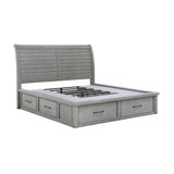 Logandale Antique Gray California King Platform Bed with Storage Footboard and Side Rails from Homelegance - Luna Furniture