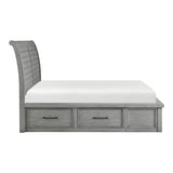 Logandale Antique Gray California King Platform Bed with Storage Footboard and Side Rails from Homelegance - Luna Furniture