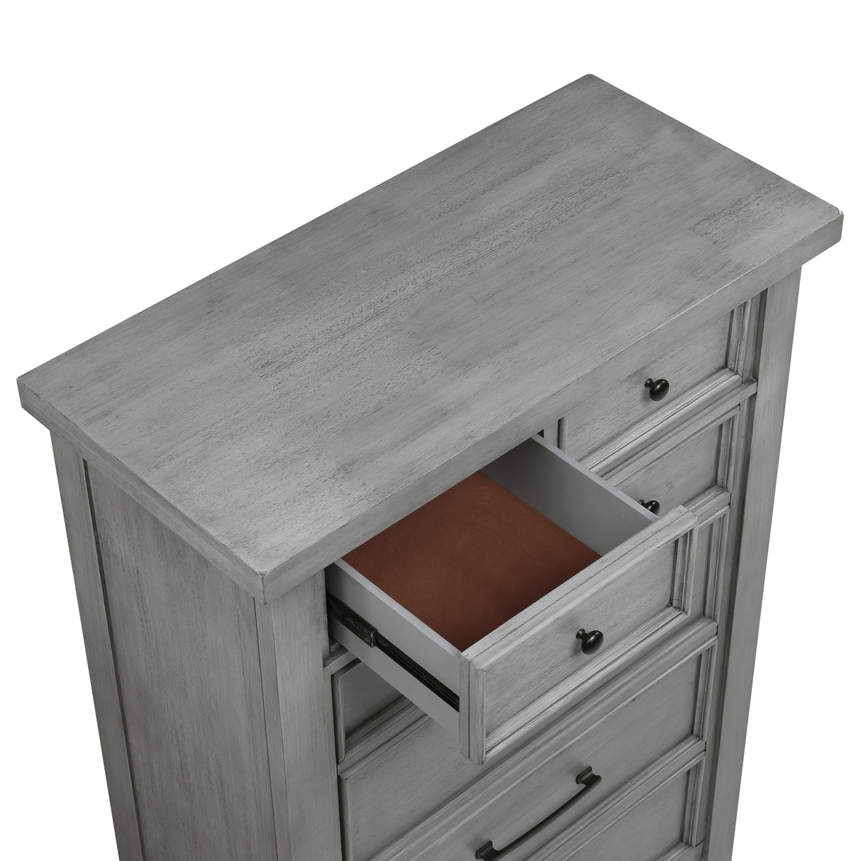 Logandale Antique Gray California King Platform Bed with Storage Footboard and Side Rails from Homelegance - Luna Furniture
