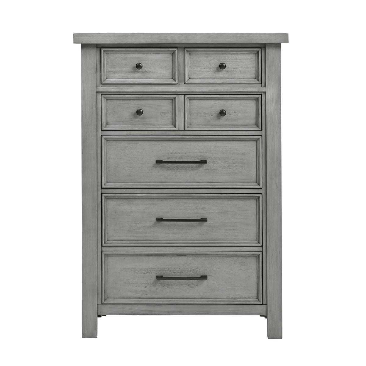 Logandale Antique Gray Eastern King Platform Bed with Storage Footboard and Side Rails from Homelegance - Luna Furniture