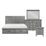 Logandale Antique Gray 4pc Set (QB+NS+DR+MR) from Homelegance - Luna Furniture
