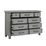 Logandale Antique Gray 4pc Set (QB+NS+DR+MR) from Homelegance - Luna Furniture