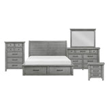 Logandale Antique Gray 5pc Set (QB+NS+DR+MR+CH) from Homelegance - Luna Furniture