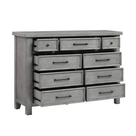 Logandale Antique Gray 5pc Set (QB+NS+DR+MR+CH) from Homelegance - Luna Furniture