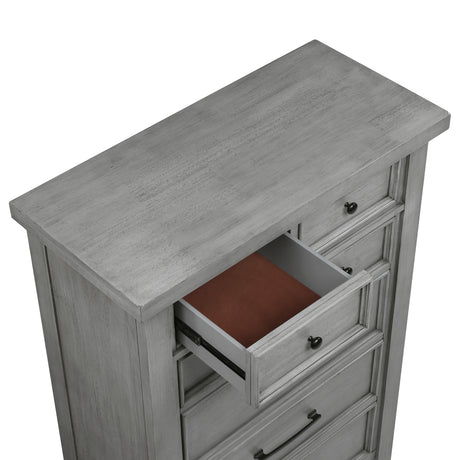 Logandale Antique Gray 5pc Set (QB+NS+DR+MR+CH) from Homelegance - Luna Furniture