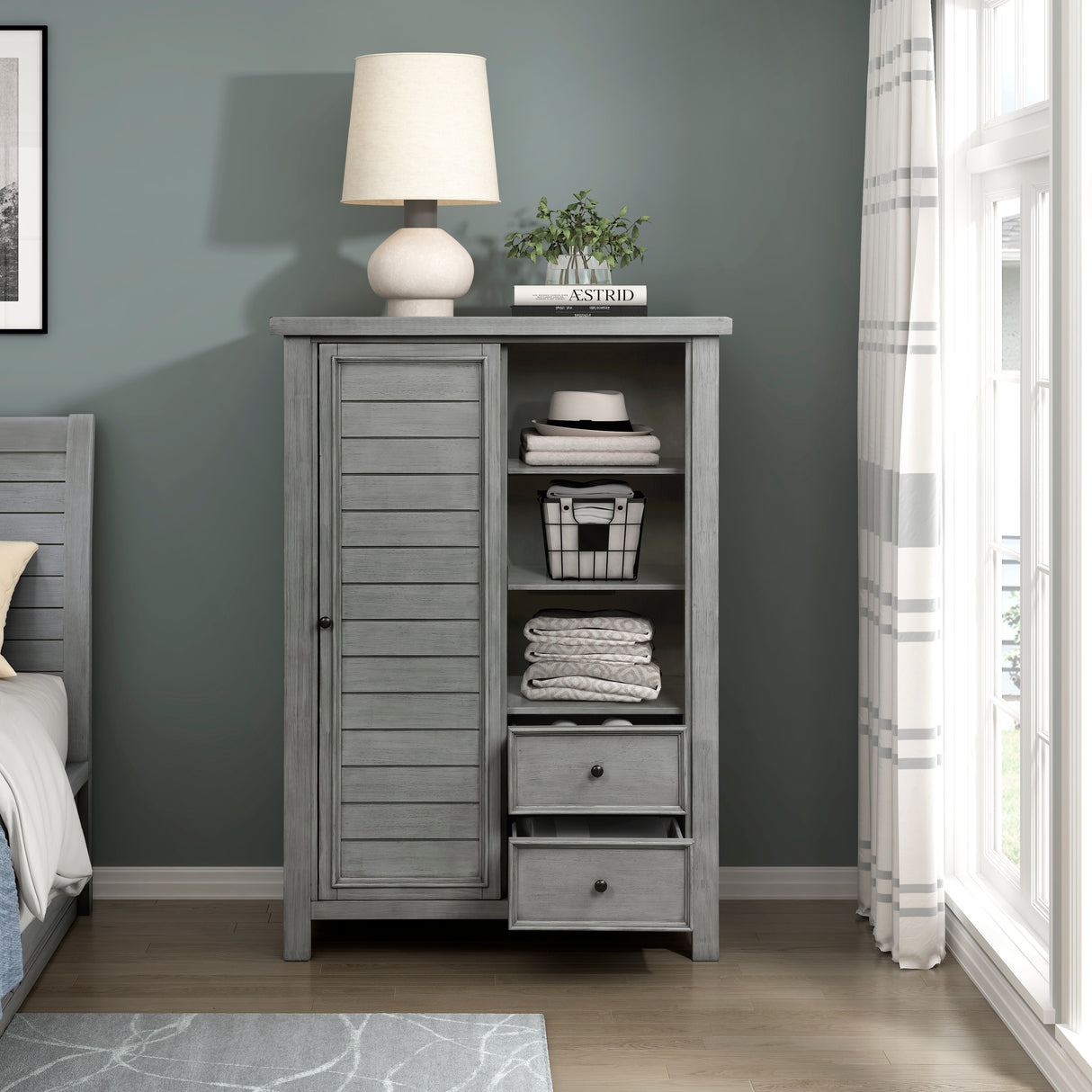 Logandale Antique Gray Wardrobe Chest from Homelegance - Luna Furniture