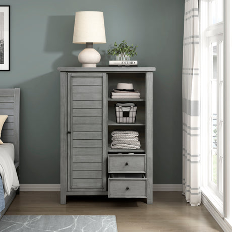 Logandale Antique Gray Wardrobe Chest from Homelegance - Luna Furniture