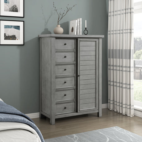 Logandale Antique Gray Wardrobe Chest from Homelegance - Luna Furniture
