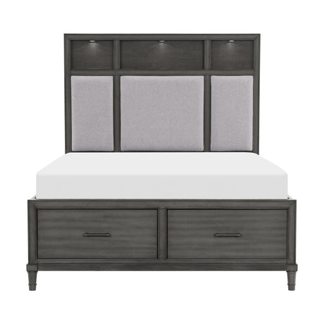 Wittenberry Gray 5-Piece Bedroom Set (Queen Bed, Nightstand, Dresser, Mirror, Chest) from Homelegance - Luna Furniture