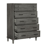 Wittenberry Gray 5-Piece Bedroom Set (Queen Bed, Nightstand, Dresser, Mirror, Chest) from Homelegance - Luna Furniture