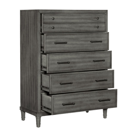 Wittenberry Gray 5-Piece Bedroom Set (Queen Bed, Nightstand, Dresser, Mirror, Chest) from Homelegance - Luna Furniture