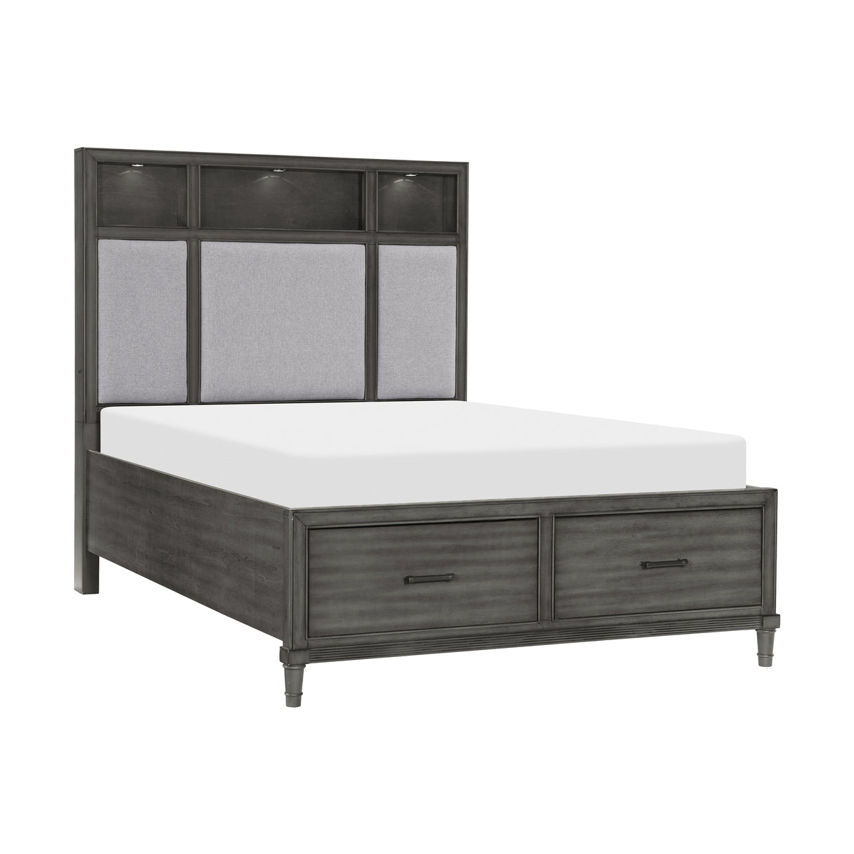 Wittenberry Gray 5-Piece Bedroom Set (Queen Bed, Nightstand, Dresser, Mirror, Chest) from Homelegance - Luna Furniture
