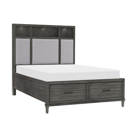 Wittenberry Gray 5-Piece Bedroom Set (Queen Bed, Nightstand, Dresser, Mirror, Chest) from Homelegance - Luna Furniture