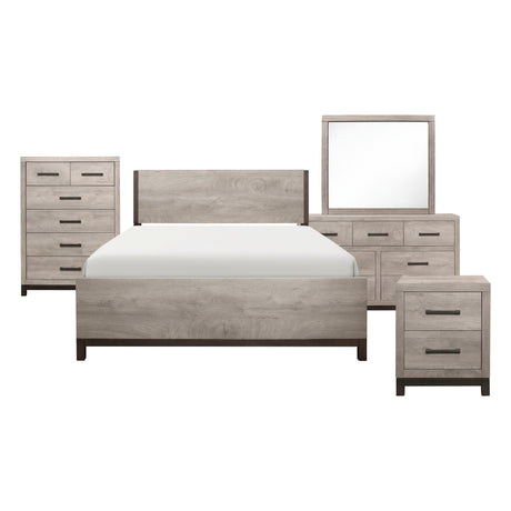 Zephyr Light Gray Bedroom Set (Queen Bed, Nightstand, Dresser, Mirror, Chest) from Homelegance - Luna Furniture