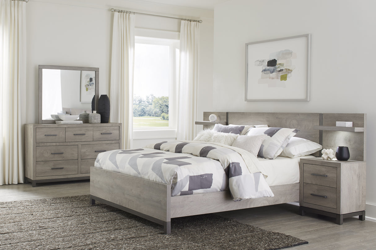 Zephyr Light Gray Twin Panel Bed from Homelegance - Luna Furniture
