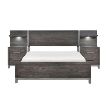 Zephyr Brownish Gray King Panel Bed from Homelegance - Luna Furniture