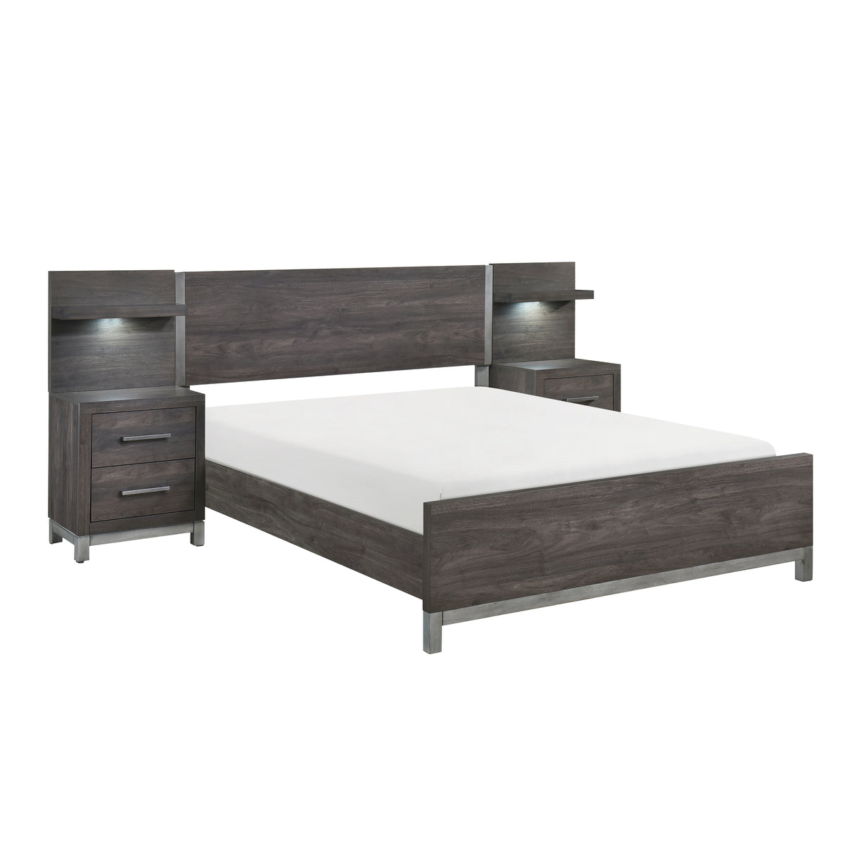 Zephyr Brownish Gray King Panel Bed from Homelegance - Luna Furniture