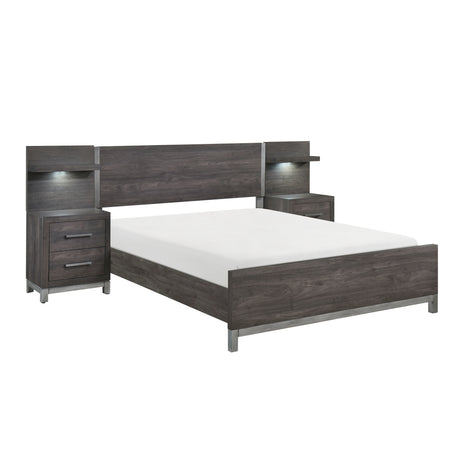 Zephyr Brownish Gray King Panel Bed from Homelegance - Luna Furniture