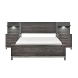 Zephyr Brownish Gray California King Bed with 2 Nightstands from Homelegance - Luna Furniture