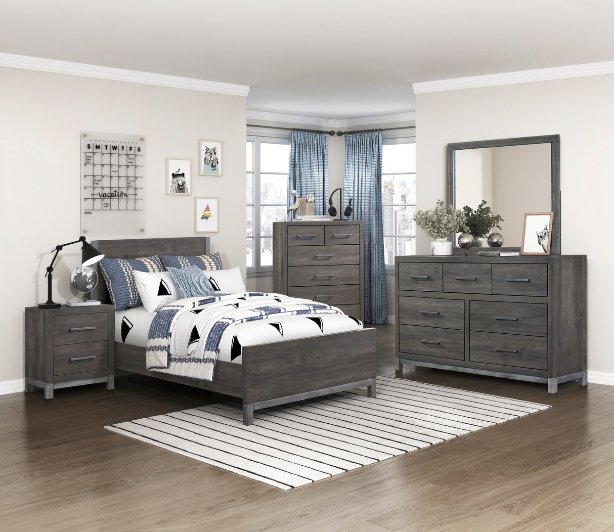 Zephyr Brownish Gray California King Panel Bed from Homelegance - Luna Furniture