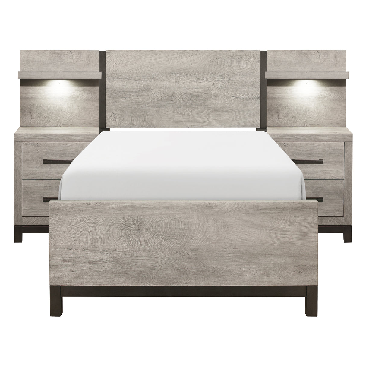 Zephyr Light Gray Twin Panel Bed from Homelegance - Luna Furniture