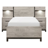 Zephyr Light Gray Twin Panel Bed from Homelegance - Luna Furniture