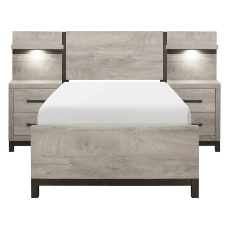 Zephyr Light Gray Twin Panel Bed from Homelegance - Luna Furniture