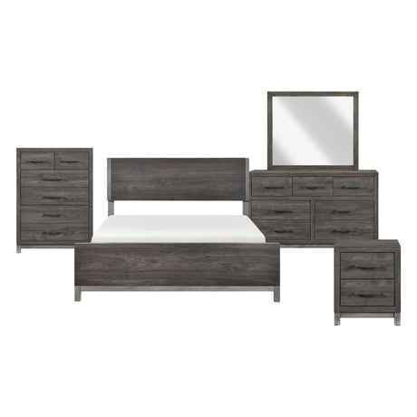 Zephyr Brownish Gray 5pc Set (QB+NS+DR+MR+CH) from Homelegance - Luna Furniture