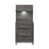 Zephyr Brownish Gray Night Stand with Wall Panel from Homelegance - Luna Furniture