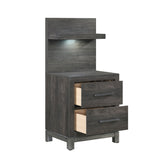 Zephyr Brownish Gray Night Stand with Wall Panel from Homelegance - Luna Furniture