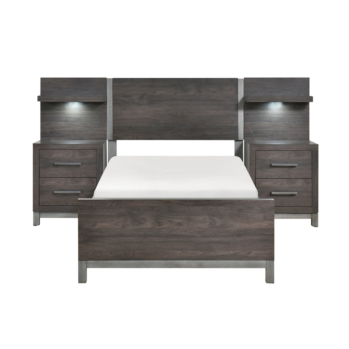 Zephyr Brownish Gray 5pc Set Twin Wall Bed (TB+2NS+2NS-P) from Homelegance - Luna Furniture