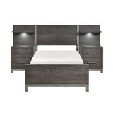 Zephyr Brownish Gray 5pc Set Twin Wall Bed (TB+2NS+2NS-P) from Homelegance - Luna Furniture