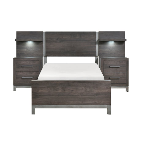 Zephyr Brownish Gray 5pc Set Twin Wall Bed (TB+2NS+2NS-P) from Homelegance - Luna Furniture