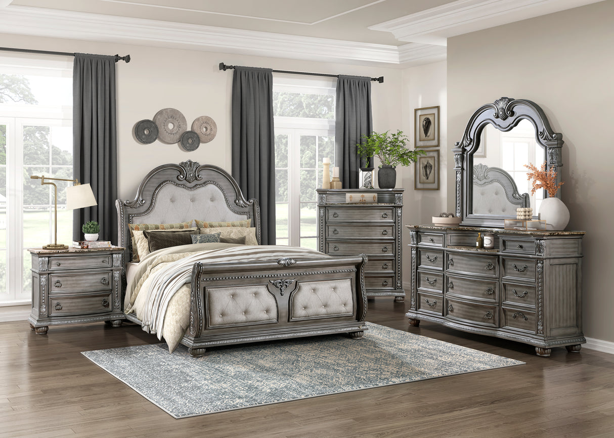 Bennington Gray Queen Sleigh Bed from Homelegance - Luna Furniture