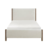Julian Beige/Caramel Oak Queen Upholstered Platform Bed from Homelegance - Luna Furniture