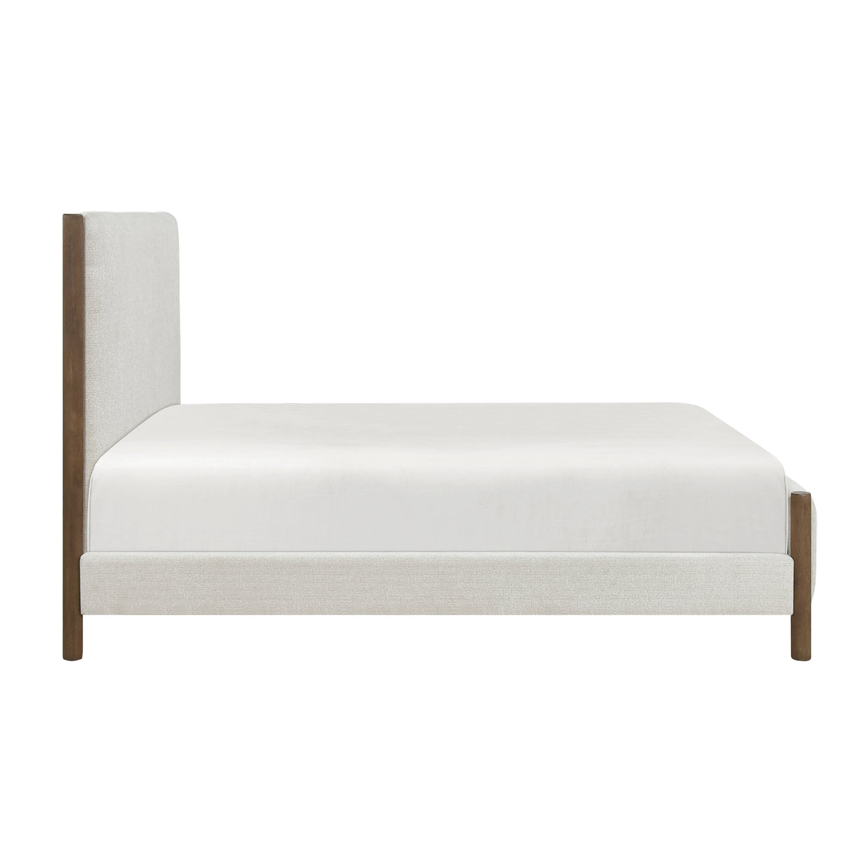 Julian Beige/Caramel Oak Queen Upholstered Platform Bed from Homelegance - Luna Furniture