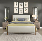 Julian Beige/Caramel Oak California King Upholstered Platform Bed from Homelegance - Luna Furniture