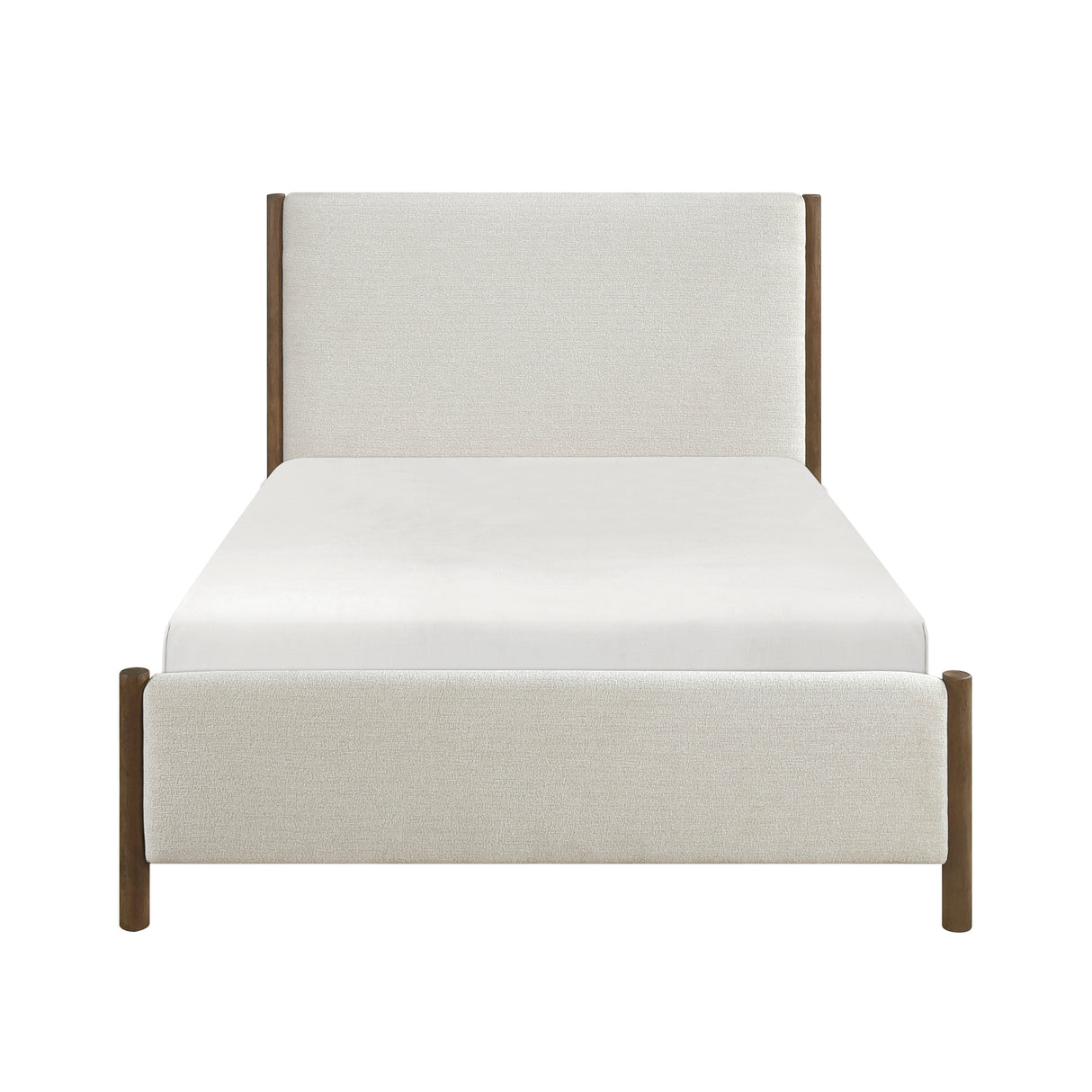 Julian Beige/Caramel Oak California King Upholstered Platform Bed from Homelegance - Luna Furniture