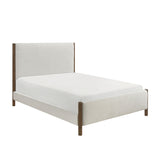 Julian Beige/Caramel Oak California King Upholstered Platform Bed from Homelegance - Luna Furniture