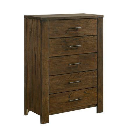 Sullivan Brown 5-Piece Bedroom Set (Queen Bed, Nightstand, Dresser, Mirror, Chest) from Homelegance - Luna Furniture