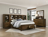 Sullivan Brown King Platform Bed with 2 Nightstands from Homelegance - Luna Furniture